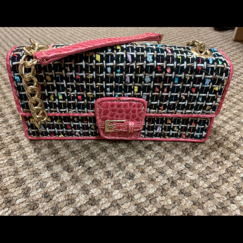 Liz Claiborne Pink/black mini shoulder bag